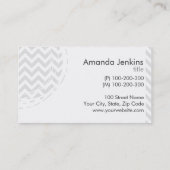 wit lijst op grijs chevron visitekaartje (Achterkant)