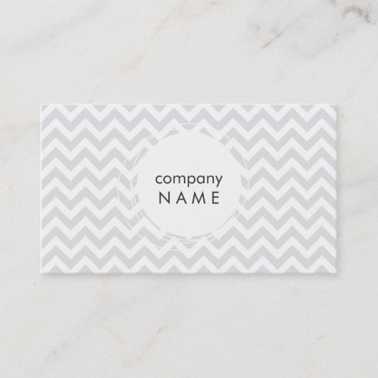 wit lijst op grijs chevron visitekaartje (Voorkant)