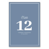 Wit lijst Stoffig Blauw Bruiloft Tafelnummer (Voorkant)