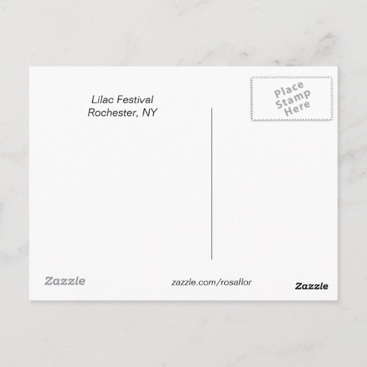 Wit Lila Briefkaart (Achterkant)