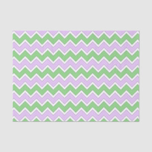Wit, Lila en groen Chevron Tissue Paper Tissuepapier