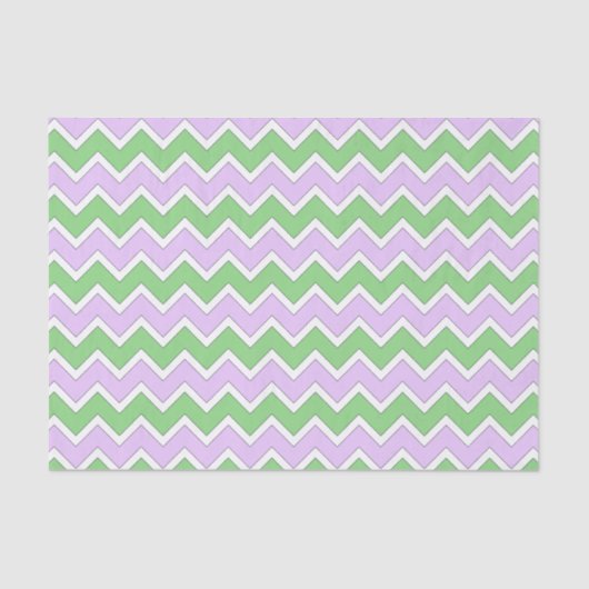 Wit, Lila en groen Chevron Tissue Paper Tissuepapier (Voorkant)