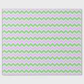 Wit, Lila en Groen Chevron Verpakkingsdocument Cadeaupapier (Vlak)