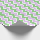 Wit, Lila en Groen Chevron Verpakkingsdocument Cadeaupapier (Hoek)