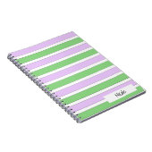 Wit, Lila en Groen Strepen Foto Notitieboek (Rechterzijde)