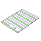 Wit, Lila en Groen Strepen Foto Notitieboek (Linkerzijde)