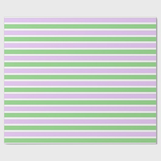 Wit, Lila en Groene Strepen Verpakkingsdocument Cadeaupapier (Vlak)