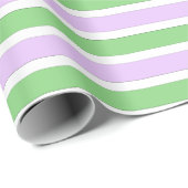 Wit, Lila en Groene Strepen Verpakkingsdocument Cadeaupapier (Rol Hoek)