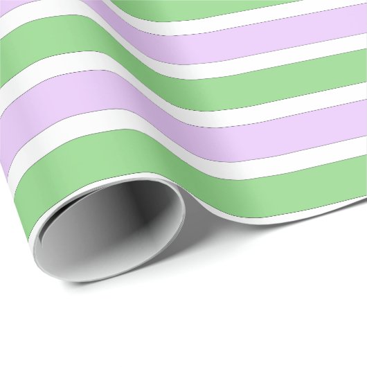Wit, Lila en Groene Strepen Verpakkingsdocument Cadeaupapier (Rol Hoek)