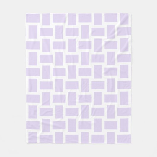 Wit & Lila Paarse Weefsel Ontwerp Fleece Deken (Voorkant)