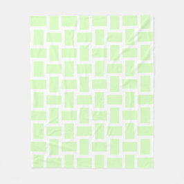 Wit & limoengroen pastel weefontwerp fleece deken