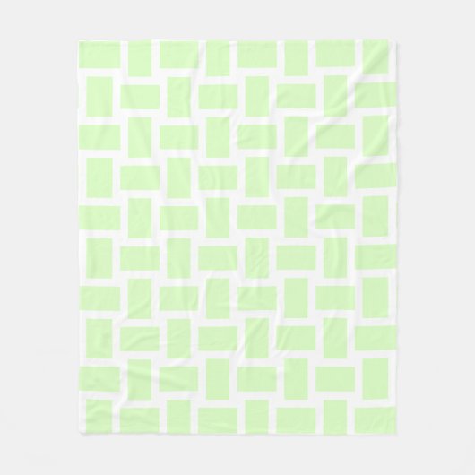 Wit & limoengroen pastel weefontwerp fleece deken (Voorkant)