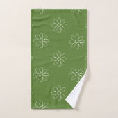 Wit Lineair Bloemenpatroon Bad Handdoek (Handdoek)