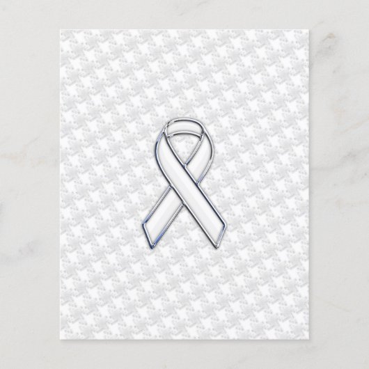 Wit lint bewustzijns appliqué op houndstooth flyer (Voorkant)