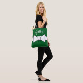 Wit lint met groen: Kerstmis Tote Bag (Op model)