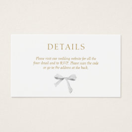 Wit | Lint Wedding Details QR Enclosure Kaart