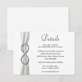 Wit Lint Zilver Infinity Bruiloft Details Informatiekaartje