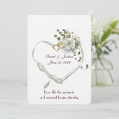Wit-linthart bruiloft met Rings Kaart (Staand voorkant)
