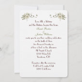 Wit-linthart bruiloft met Rings Kaart (Achterkant)