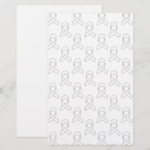 Wit lintpatroon briefpapier (Voorkant / Achterkant)