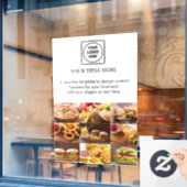 Wit logo | Aangepaste display voor bedrijfsreclame Raamsticker (Cafe Raam)