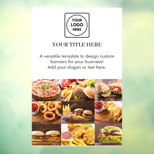 Wit logo | Aangepaste display voor bedrijfsreclame Raamsticker (Vel 3)