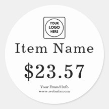 Wit logo | Eenvoudige aangepaste merkprijskaart