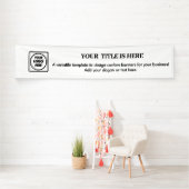 Wit Logo | Eenvoudige Minimalistische Moderne Bran Spandoek (Insitu)