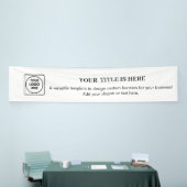 Wit Logo | Eenvoudige Minimalistische Moderne Bran Spandoek (Beurs)