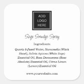 Wit | Logo Ingrediënten Productetiketten Vierkante Sticker (Voorkant)