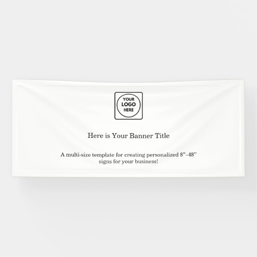 Wit Logo | Minimalistische Moderne Eenvoudige Bran Spandoek (Horizontaal)