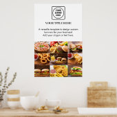 Wit logo | Moderne minimalistische foto branding Poster (Keuken)