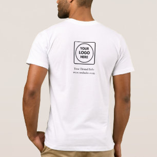 Wit logo op de rug voor personeel   Gebrandmerkt b T-shirt
