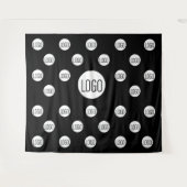 Wit logo op zwarte achtergrond voor bedrijf step e wandkleed (Voorkant (horizontaal))