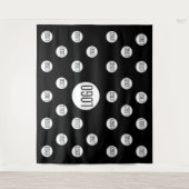 Wit logo op zwarte achtergrond voor bedrijf step e wandkleed (Voorkant)