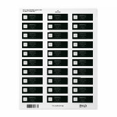 Wit logo op zwarte achtergrond Zakelijk adres Etiket (Full Sheet)