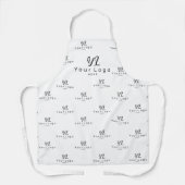 Wit Logo patroon Zakelijke Bedrijfs Werknemer Pers Schort (Voorkant)