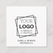 Wit | LOGO | QR-code Vierkante Visitekaartje (Voorkant)