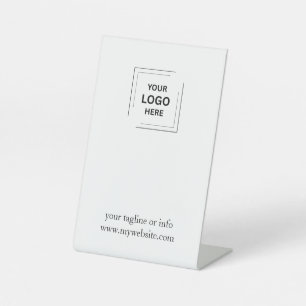 Wit Logo Zakelijk Sokkel Tafelblad Bord Reclamebord Met Voetstuk