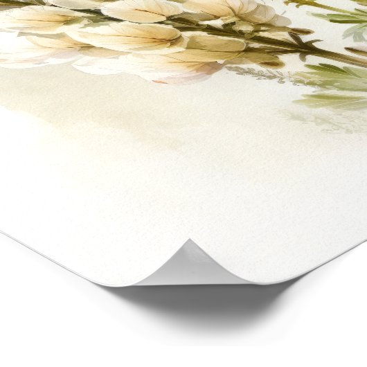 Wit Lupine Bloem Art Print Poster (Hoek)