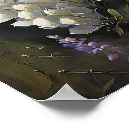 Wit Lupine Bloem Art Print Poster (Hoek)