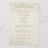 wit madeliefje bloemenromantische rustieke bruilo programmakaart (Achterkant)