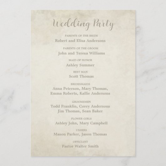 wit madeliefje bloemenromantische rustieke bruilo programmakaart (Achterkant)