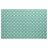  wit madeliefje turquoise bloemig stof (Fat Quarter)