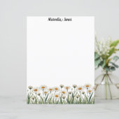 Wit madeliefjes weide briefpapier (Staand voorkant)