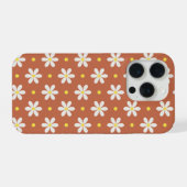 Wit Madeliefjespatroon Aangepaste Achtergrond iPhone Hoesje (Achterkant horizontaal)