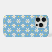 Wit Madeliefjespatroon Aangepaste Achtergrond iPhone Hoesje (Achterkant horizontaal)