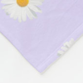 wit madeliefjespatroon fleece deken (Hoek)