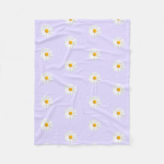 wit madeliefjespatroon fleece deken (Voorkant)