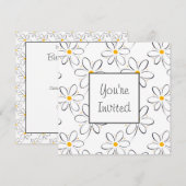 Wit Madeliefjespatroon Kaart (Voorkant / Achterkant)